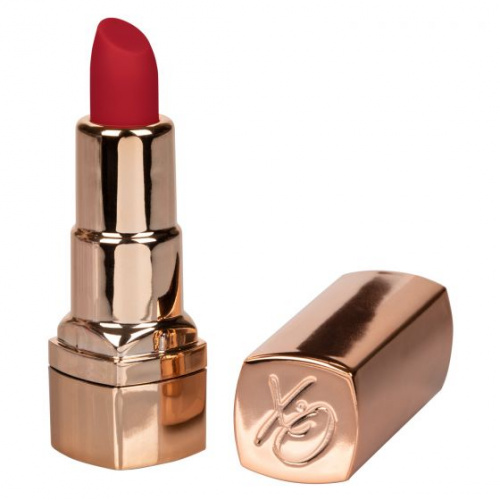 Золотистый вибратор-помада с красным мягким кончиком Hide & Play Rechargeable Lipstick