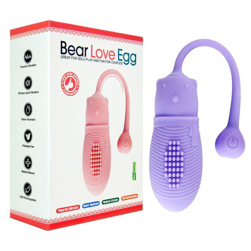 Фиолетовое виброяйцо "Bear Love Egg"