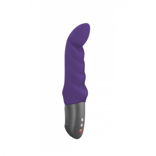 Фиолетовый вибратор Abby G с загнутым кончиком - 18,9 см.