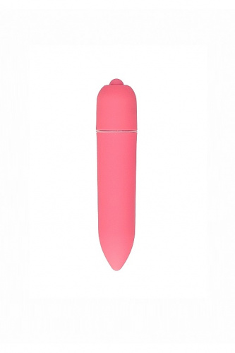 Розовая удлинённая вибропуля Power Bullet Pink - 8,3 см.