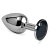 Анальная пробка Vander,металл,черный кристалл,серебристый.S