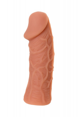 Телесная насадка с усиками и открытой головкой Nude Sleeve S - 10 см.