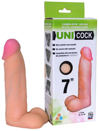 Фаллическая насадка Харнесс UNICOCK 7" - 19 см.
