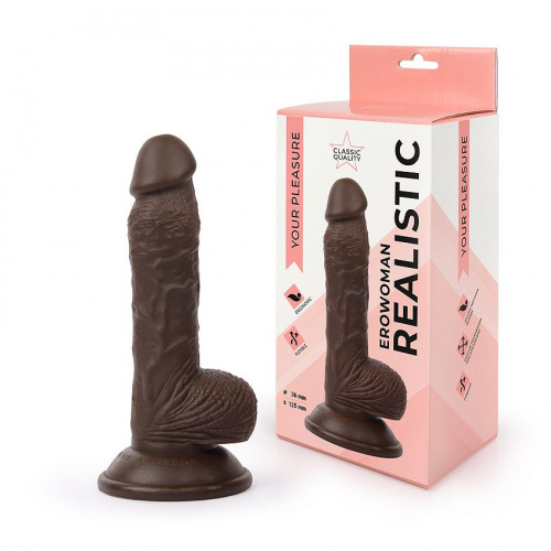 Коричневый фаллоимитатор Erowoman