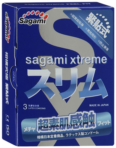 Презервативы Sagami "Xtreme Feel Fit 3D", 3 шт.