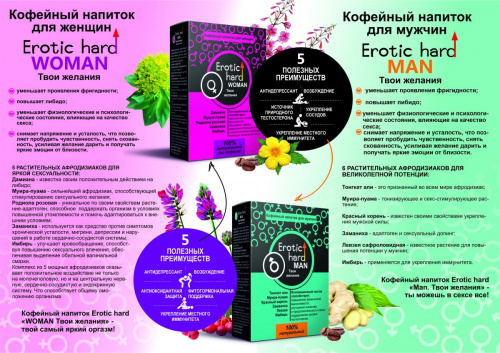 Кофейный напиток для мужчин Erotic hard - Твои желания 100 гр.