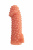 Телесная насадка с венками и открытой головкой Nude Sleeve M - 12 см.