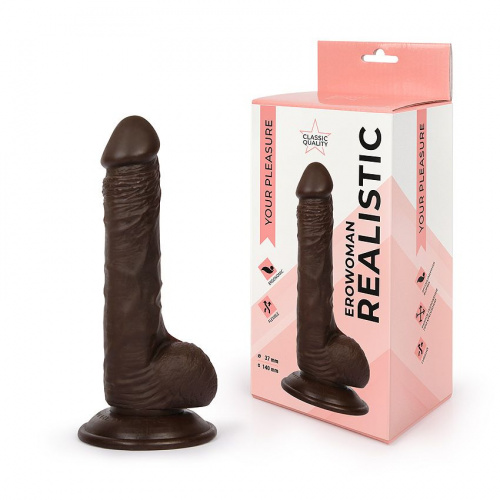 Фаллоимитатор Erowoman коричневого цвета