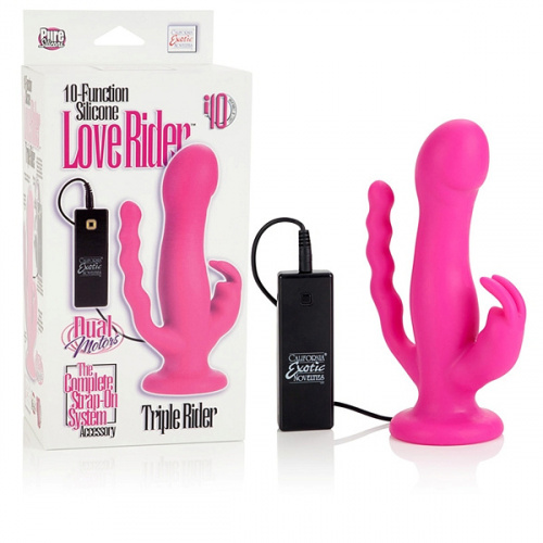 Насадка-вибратор Love Rider Triple, розовый