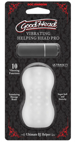 Прозрачный мастурбатор с вибропулей GoodHead Vibrating